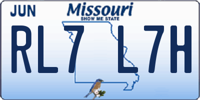 MO license plate RL7L7H