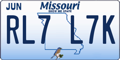MO license plate RL7L7K