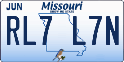 MO license plate RL7L7N