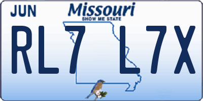 MO license plate RL7L7X