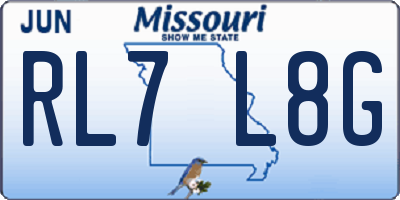 MO license plate RL7L8G