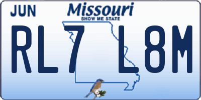 MO license plate RL7L8M
