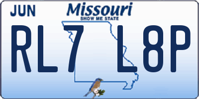 MO license plate RL7L8P