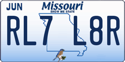 MO license plate RL7L8R