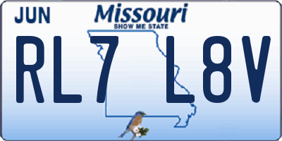 MO license plate RL7L8V