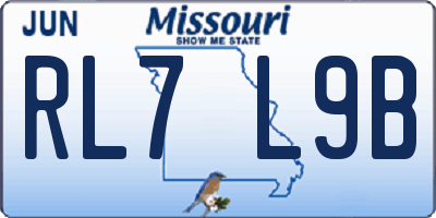 MO license plate RL7L9B