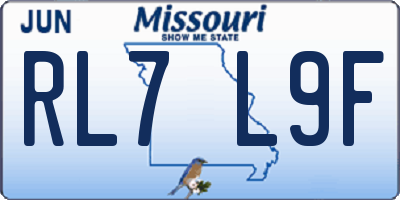 MO license plate RL7L9F