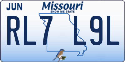 MO license plate RL7L9L