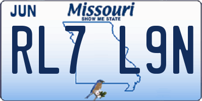 MO license plate RL7L9N
