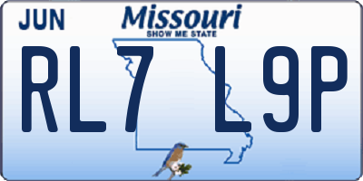 MO license plate RL7L9P
