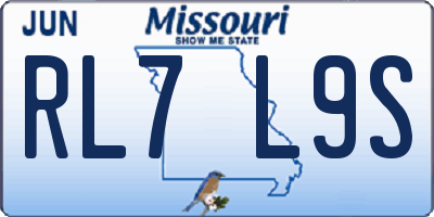 MO license plate RL7L9S