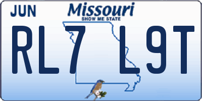 MO license plate RL7L9T