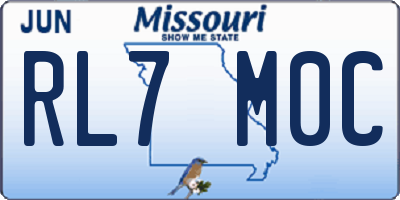 MO license plate RL7M0C