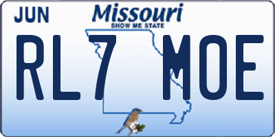 MO license plate RL7M0E