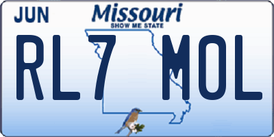 MO license plate RL7M0L