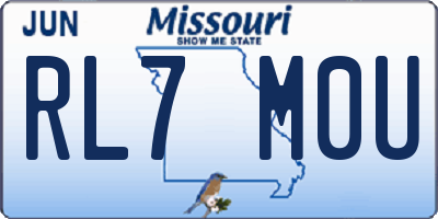 MO license plate RL7M0U