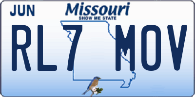 MO license plate RL7M0V