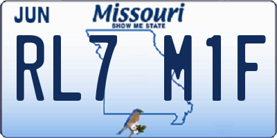 MO license plate RL7M1F