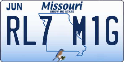 MO license plate RL7M1G