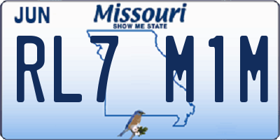 MO license plate RL7M1M