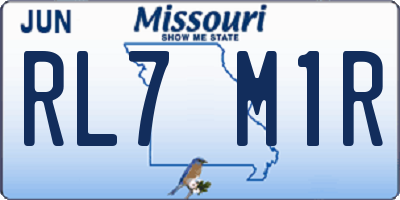 MO license plate RL7M1R