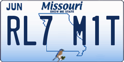 MO license plate RL7M1T