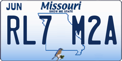 MO license plate RL7M2A