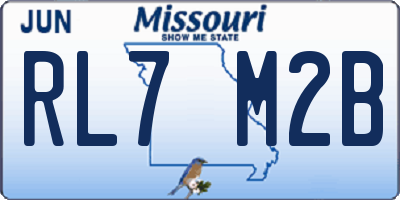 MO license plate RL7M2B