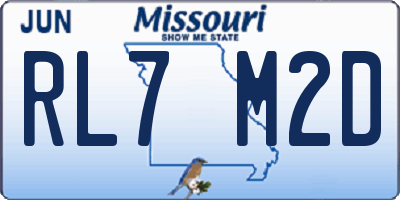 MO license plate RL7M2D