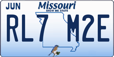 MO license plate RL7M2E