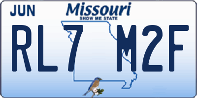 MO license plate RL7M2F