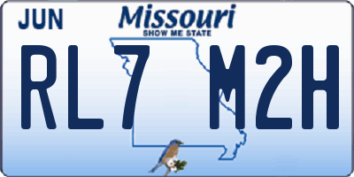 MO license plate RL7M2H