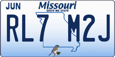MO license plate RL7M2J