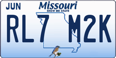 MO license plate RL7M2K