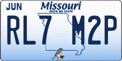 MO license plate RL7M2P
