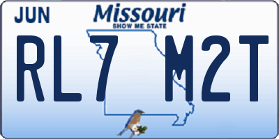 MO license plate RL7M2T