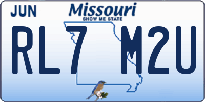MO license plate RL7M2U
