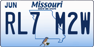 MO license plate RL7M2W