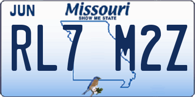 MO license plate RL7M2Z