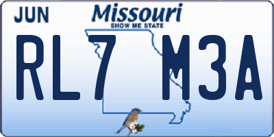 MO license plate RL7M3A