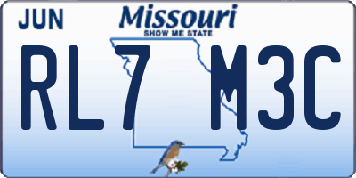 MO license plate RL7M3C