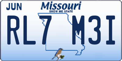 MO license plate RL7M3I