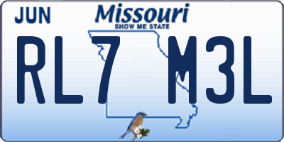 MO license plate RL7M3L