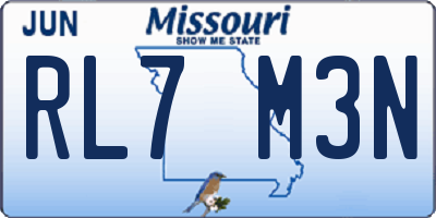 MO license plate RL7M3N