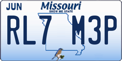 MO license plate RL7M3P