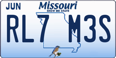 MO license plate RL7M3S