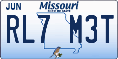 MO license plate RL7M3T
