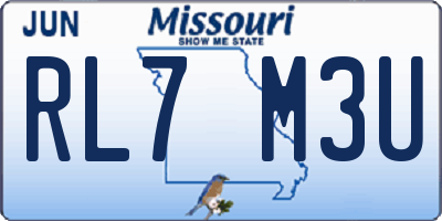 MO license plate RL7M3U