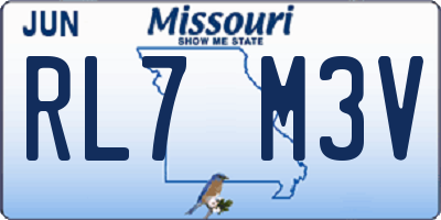 MO license plate RL7M3V
