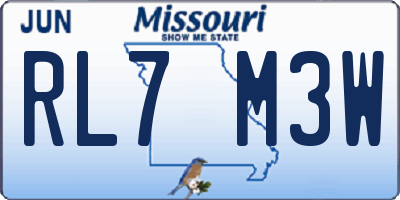 MO license plate RL7M3W